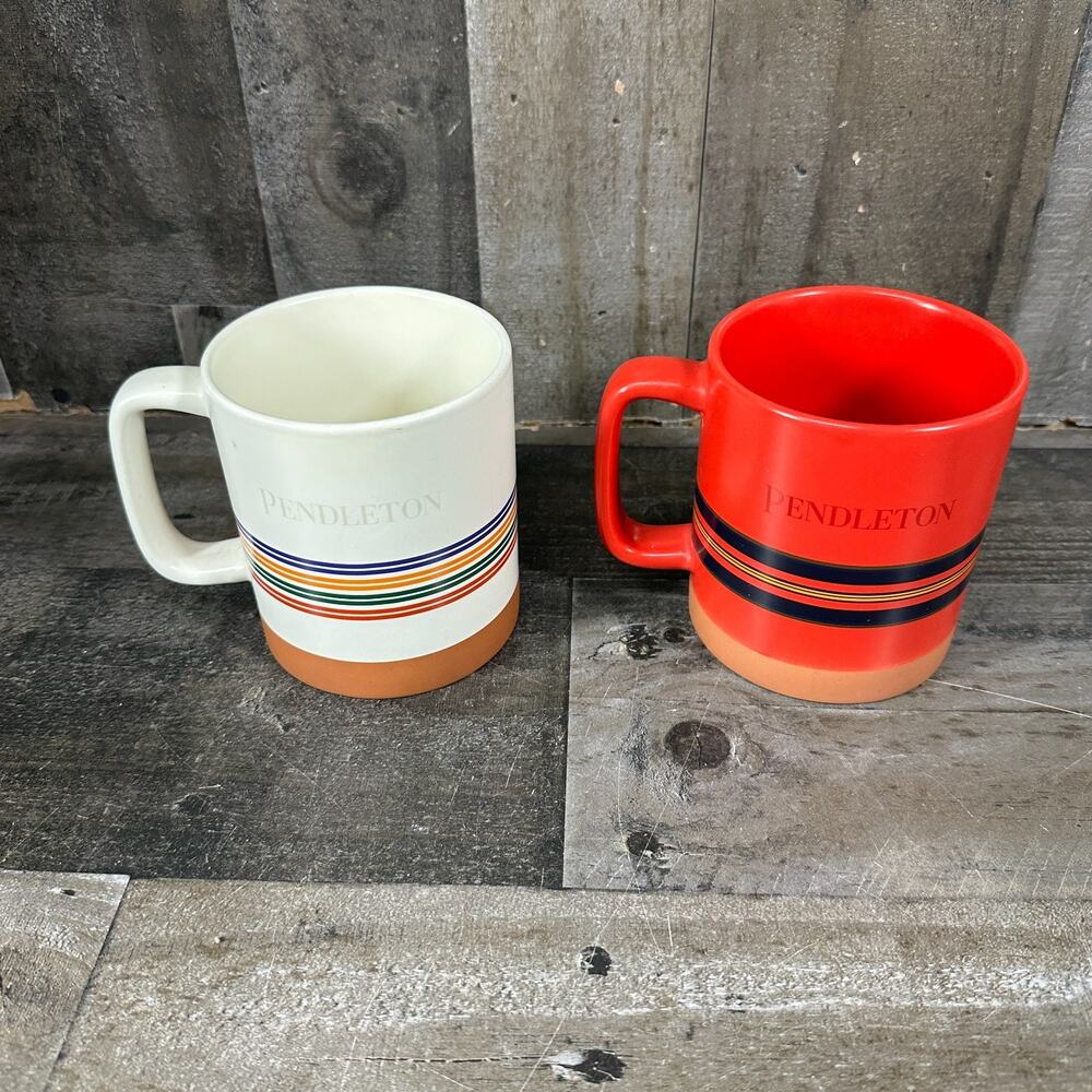 Pendleton‎ National Parks 18oz Coffee Mug Striped White Blanket Stoneware Cup